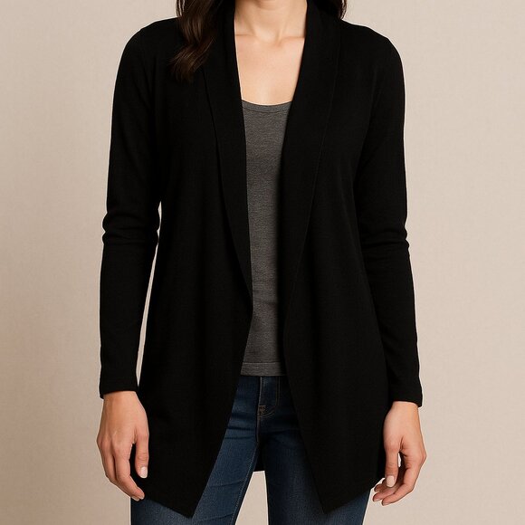Jacob Black Drape‑Front Knit Cardigan (Small) - Picture 11 of 11
